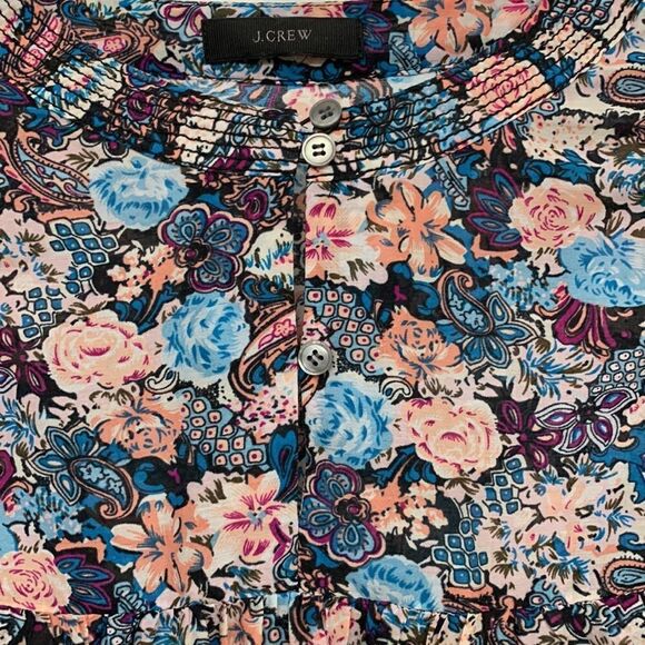 J.Crew size small floral babydoll longsleeve but very lightweight top - Picture 4 of 9